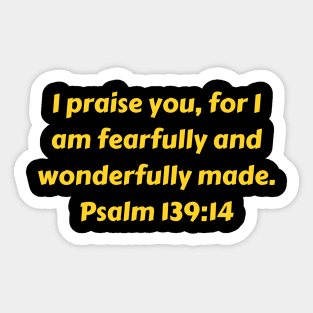 Bible Verse Psalm 139:14 Sticker